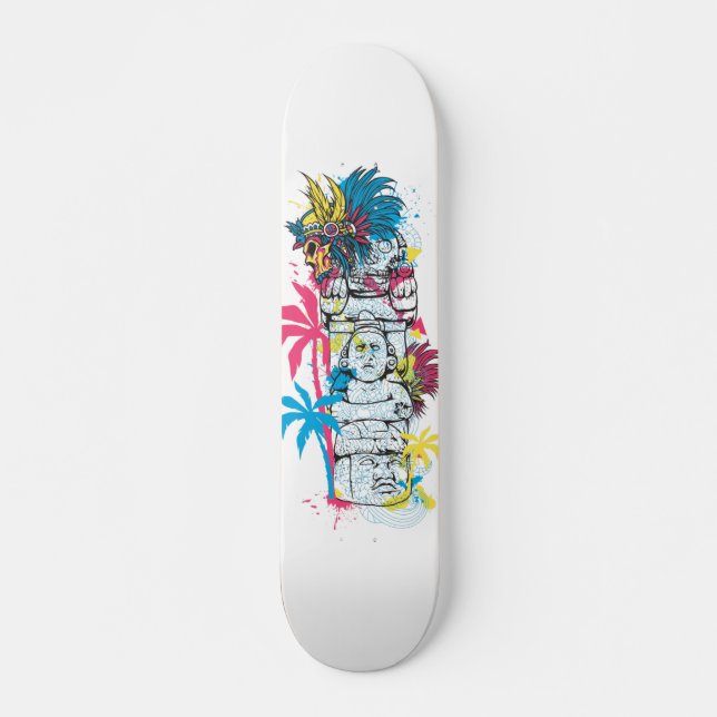Bunter Maya Skateboard (Vorne)