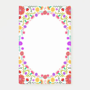 Bunter Mexikanischer Blumenrahmen Fiesta Post-it Klebezettel