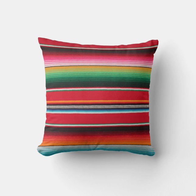 Bunter mexikanischer traditioneller Serape Druck Kissen (Vorderseite)
