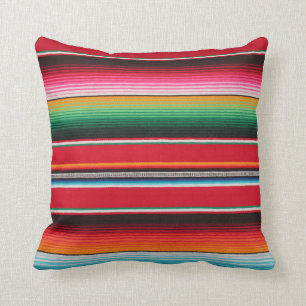 Bunter mexikanischer traditioneller Serape Druck Kissen
