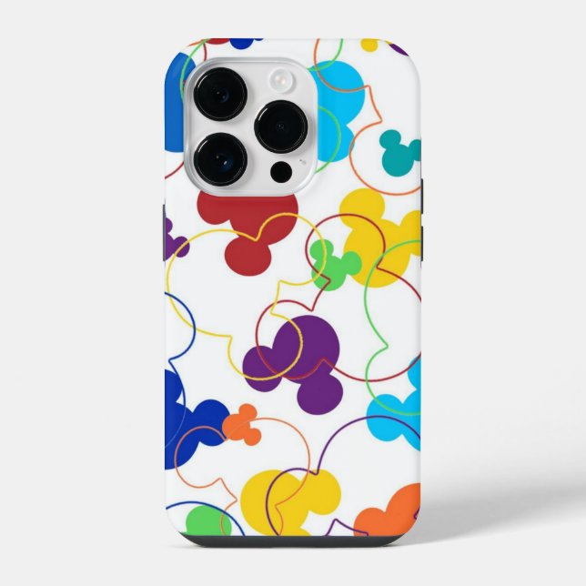 Bunter Mickey Maus  iPhone 14 Pro Hülle (Rückseite)