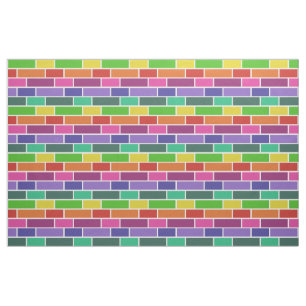 Bunter moderner Ziegelstein-geometrisches Muster Stoff