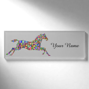 Bunter Mosaik-Reiten-SchulNamensschild Namenschild