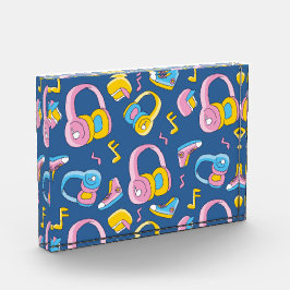 Bunter Musikmix in Rosa, Blau, Gelb Fotoblock