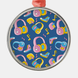 Bunter Musikmix in Rosa, Blau, Gelb Ornament Aus Metall