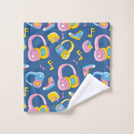 Bunter Musikmix in Rosa, Blau, Gelb Waschlappen