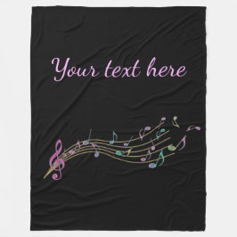 Bunter Musiknoten mit kundengerechtem Text Fleecedecke