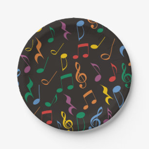 Bunter Musiknoten Pappteller