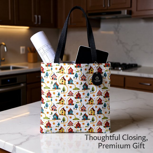 Bunter Nachbarschaftshäuser Makler Tasche (Von Creator hochgeladen)