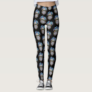Bunter Narrenschädel Leggings
