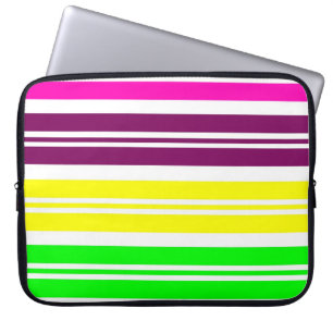 Bunter Neonregenbogen Stripes vibrierendes mutiges Laptopschutzhülle