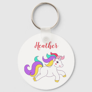 Bunter niedlicher Unicorn-Name-Schlüsselanhänger Schlüsselanhänger