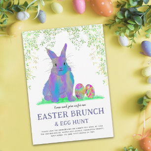 Bunter Oster-Eier-Such-Brunch Süße Häschen Eier Einladungspostkarte