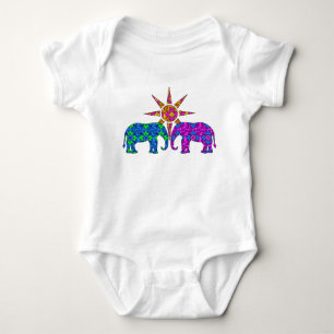 Bunter Paisley-Elefant niedlich Baby Strampler