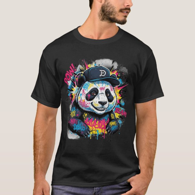 Bunter Panda T-Shirt (Vorderseite)