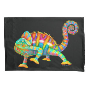 Bunter Panther-Chamäleon-Kissenbezug Kissenbezug