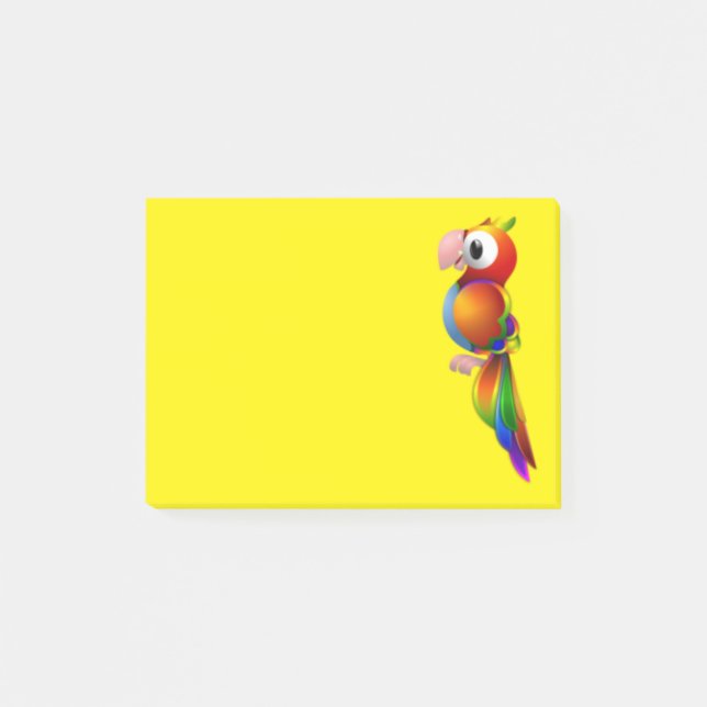 Bunter Papagei Post-it Klebezettel (Vorderseite)