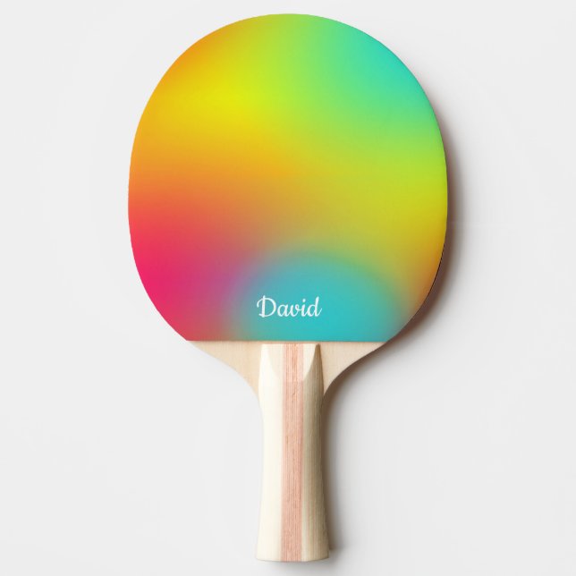 Bunter personalisierter Name Tischtennis Schläger (Vorderseite)