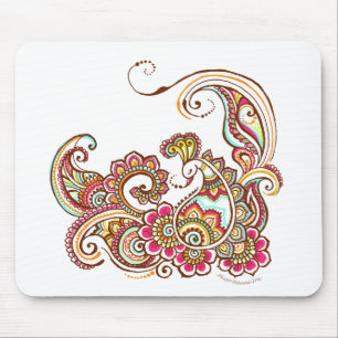 bunter Pfau Mousepad