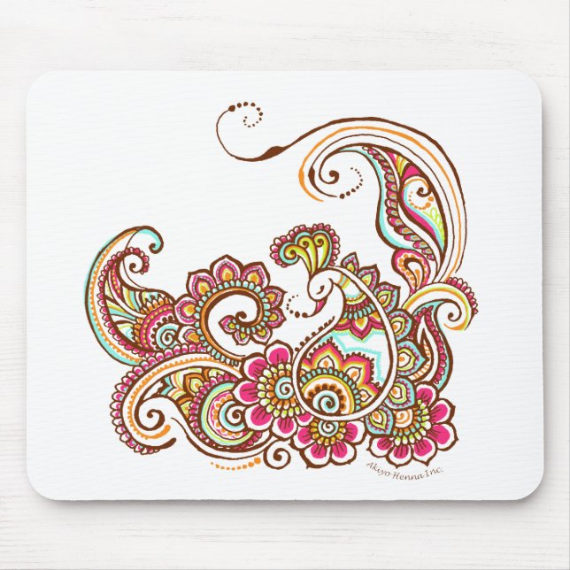 bunter Pfau Mousepad (Vorne)