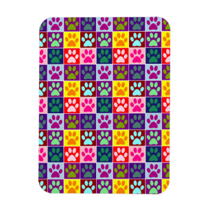 Bunter Pfotenabdruck Magnet