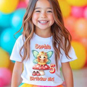 Bunter Pilz Feen Schmetterling Geburtstag  T-Shirt