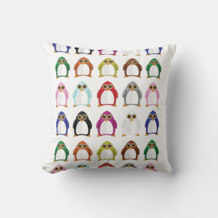 Bunter Pinguin-Muster – Modernes Regenbogen-Tier A Kissen