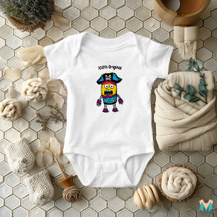 Bunter Piraten-Roboter-Kleinkind-Baby-Spaß  Baby Strampler