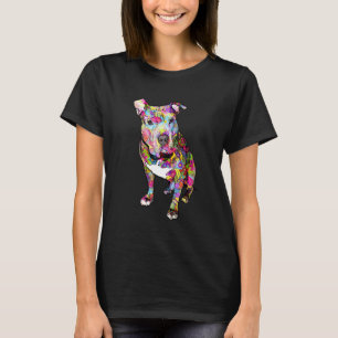 Bunter Pitbull Frieden Liebe Pitbulls Pit Bull T-Shirt