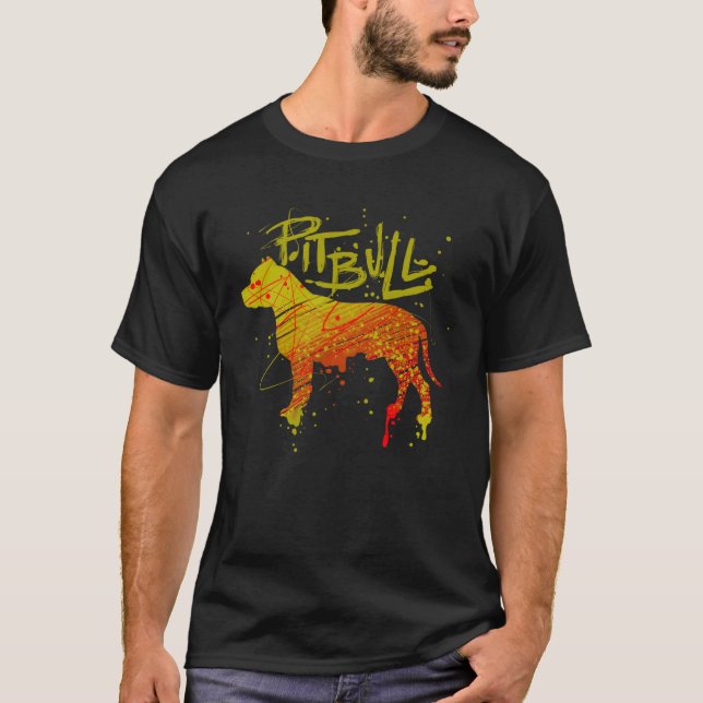 Bunter Pitbull T-Shirt (Vorderseite)