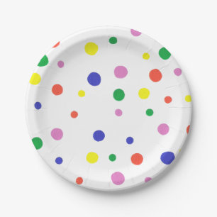 Bunter Polka-Punkt-PapierTeller Pappteller