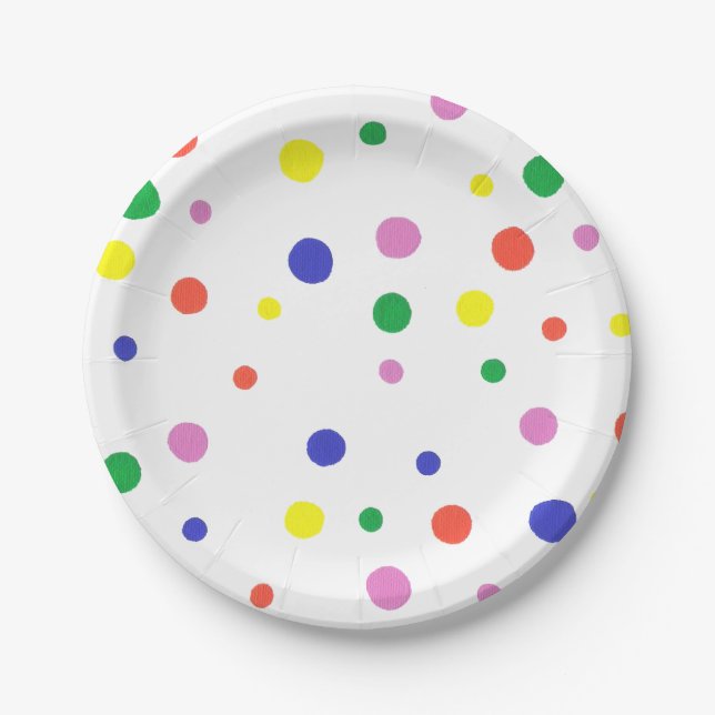 Bunter Polka-Punkt-PapierTeller Pappteller (Vorderseite)