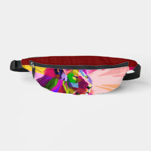 Bunter, prismatischer Pop-Art-Löwe Bauchtasche