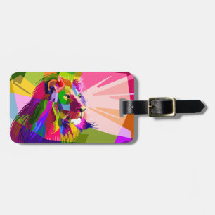 Bunter prismatischer Pop-Art-Löwe Gepäckanhänger