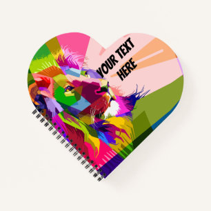 Bunter, prismatischer Pop-Art-Löwe Notizbuch