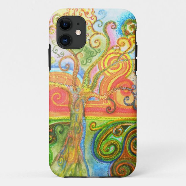 Bunter psychedelischer Wirbler Baum iPhone 5 Case-Mate iPhone Hülle (Rückseite)