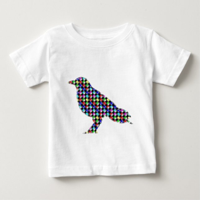 Bunter PUNKT-KRÄHE Vogel scherzt NavinJOSHI NVN54 Baby T-shirt (Vorderseite)