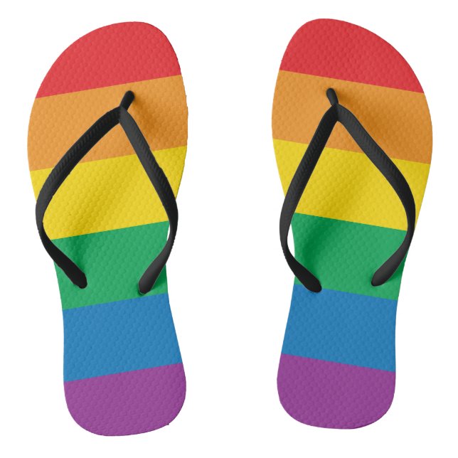 Bunter Regenbogen-Entwurf des Stolz-| Flip Flops (Fußbett)