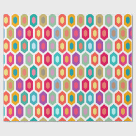 Bunter Regenbogen modernes Ikat Stammes- Muster Geschenkpapier
