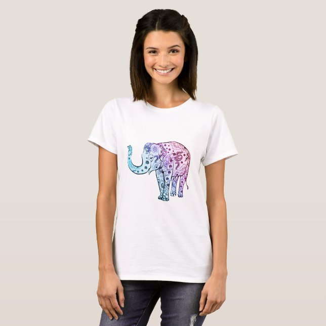 bunter Regenbogen retten die Elefanten, die Kunst T-Shirt (Vorne ganz)