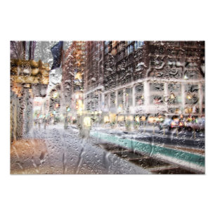 Bunter regnerischer Tag NYC abstrakt Fotodruck