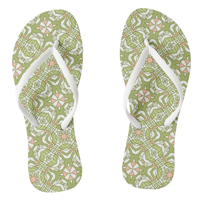 Bunter Retro Musterhintergrund 2 Flip Flops (Fußbett)