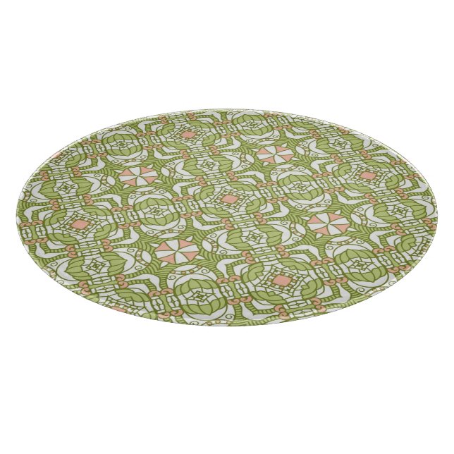 Bunter Retro Musterhintergrund 2 Schneidebrett (Ecke)