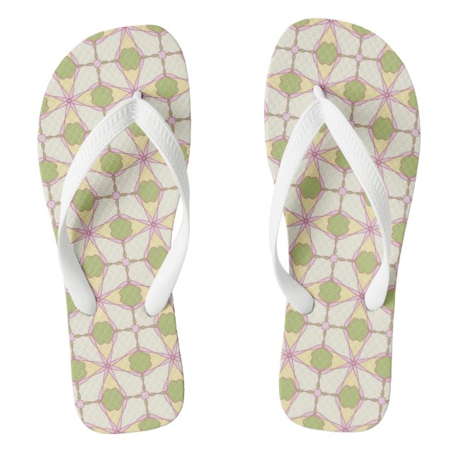 Bunter Retro Musterhintergrund 3 Flip Flops (Fußbett)