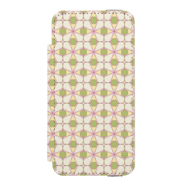 Bunter Retro Musterhintergrund 3 Incipio iPhone Geldbeutel-Hülle (Folio Vorderseite)
