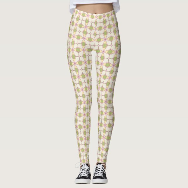 Bunter Retro Musterhintergrund 3 Leggings (Vorderseite)