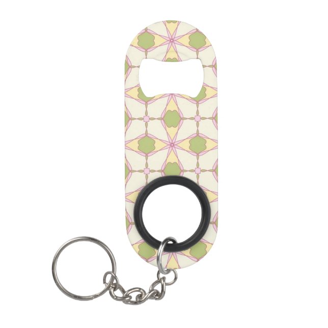 Bunter Retro Musterhintergrund 3 Schlüsselanhängerflaschenöffner (Vorderseite)