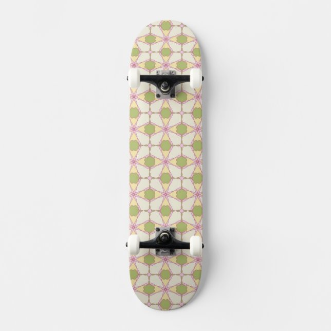 Bunter Retro Musterhintergrund 3 Skateboard (Vorderseite)