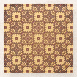 Bunter Retro Musterhintergrund Glasuntersetzer