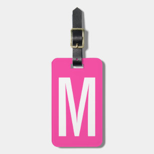 Bunter rosa Monogrammreise-NeonGepäckanhänger Gepäckanhänger